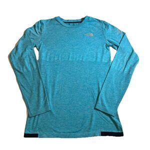 Womens North Face Summit Series Shirt Long Sleeve Stretch Blue Outdoors Small